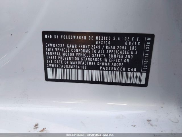 3VW547AU8JM294182 Volkswagen Golf Gti 2.0t Autobahn/2.0t S/2.0t Se