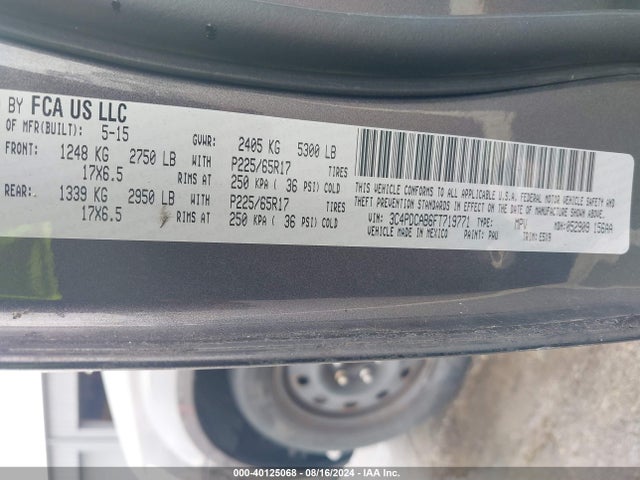 3C4PDCAB6FT719771 Dodge Journey American Value Pkg