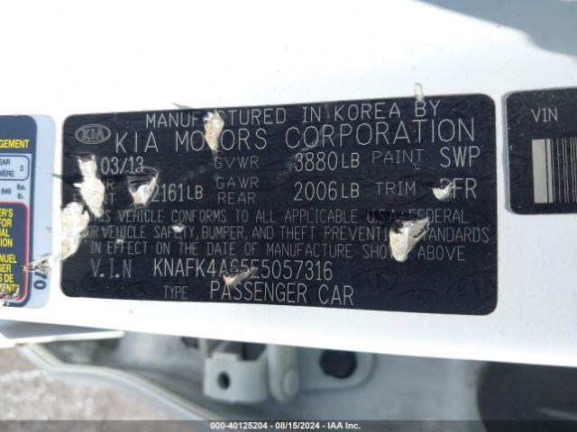 KNAFK4A65E5057316 KIA FORTE LX