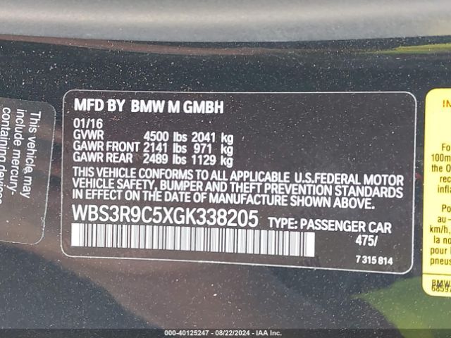 WBS3R9C5XGK338205 BMW M4