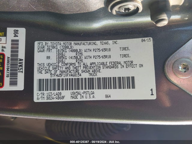 5TFHW5F1XFX468154 Toyota Tundra Limited 5.7l V8