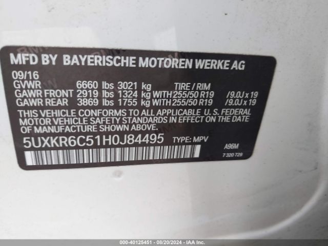 5UXKR6C51H0J84495 BMW X5 Xdrive50i