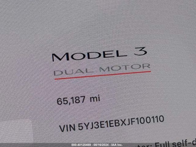 5YJ3E1EBXJF100110 Tesla Model 3 Long Range/performance