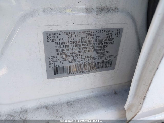 Nissan SENTRA S 2018 3N1AB7AP0JY283075 Image 9