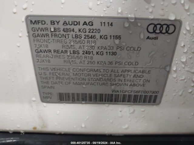 WA1GFCFS6FR007900 Audi Q3 2.0t Premium Plus