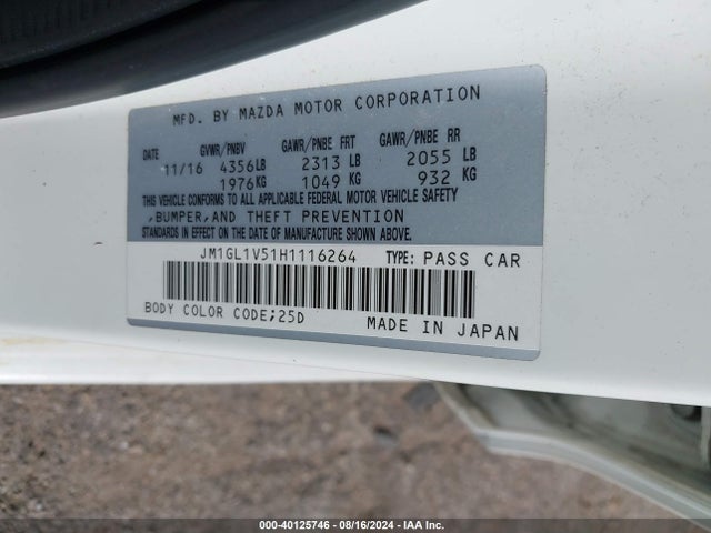 Mazda Mazda6 Touring 2017 JM1GL1V51H1116264 Image 9