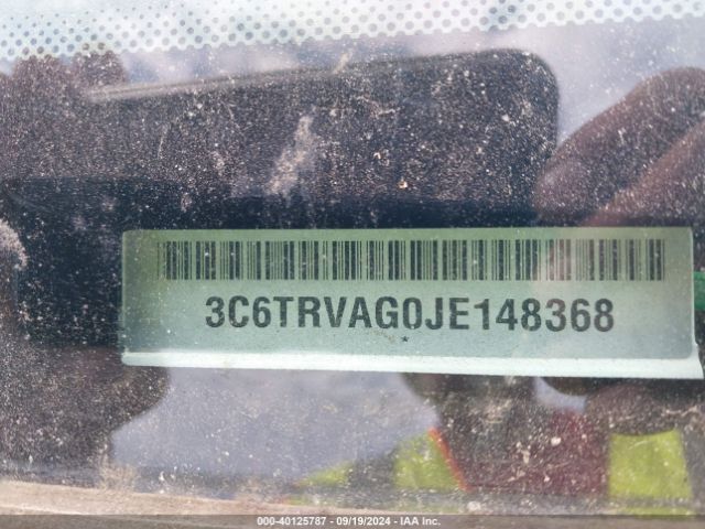 3C6TRVAG0JE148368 RAM Promaster 1500 Low Roof 136 Wb