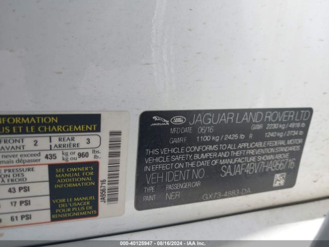 SAJAF4BV7HA956716 Jaguar Xe 35t R-sport