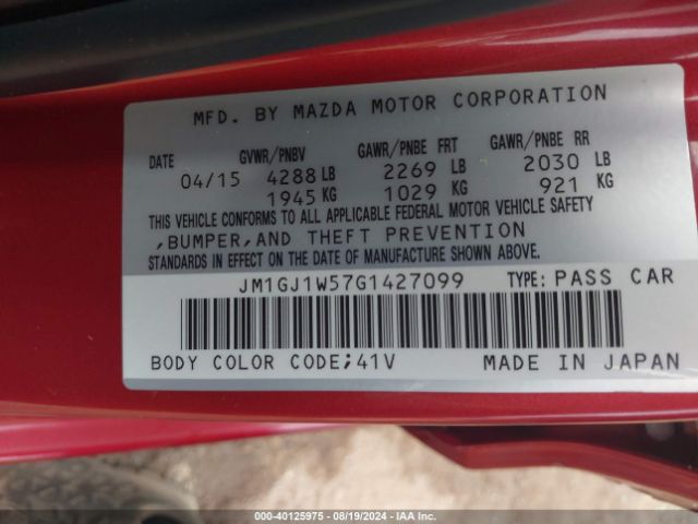 JM1GJ1W57G1427099 Mazda MAZDA6