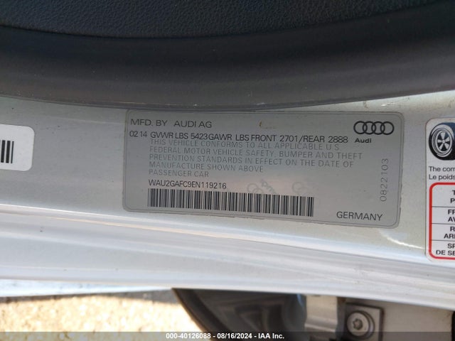 WAU2GAFC9EN119216 Audi A7 3.0t Premium Plus