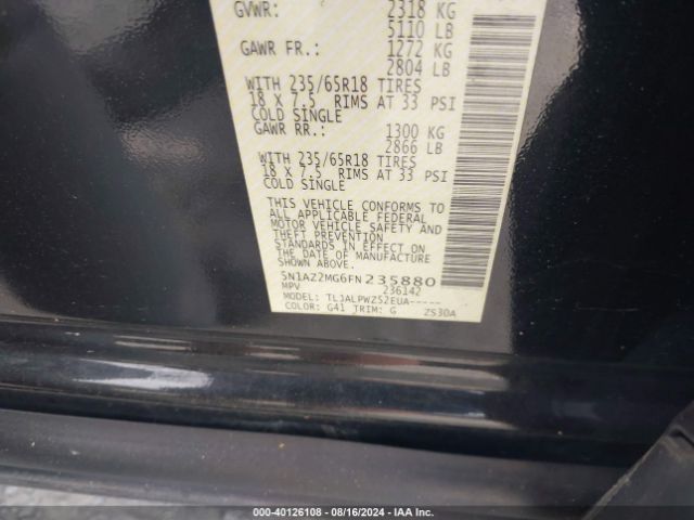 5N1AZ2MG6FN235880 Nissan MURANO S