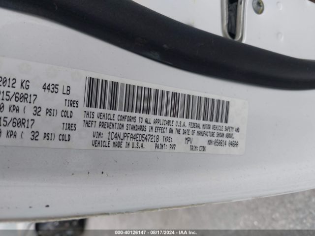 1C4NJPFA4ED547218 Jeep Patriot Latitude