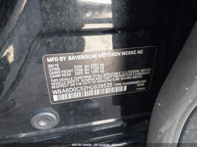WBA6D0C52HG639535 BMW 640i Gran Coupe