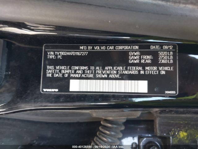 2013 VOLVO S80 YV1902AH7D1167277 Photo 8