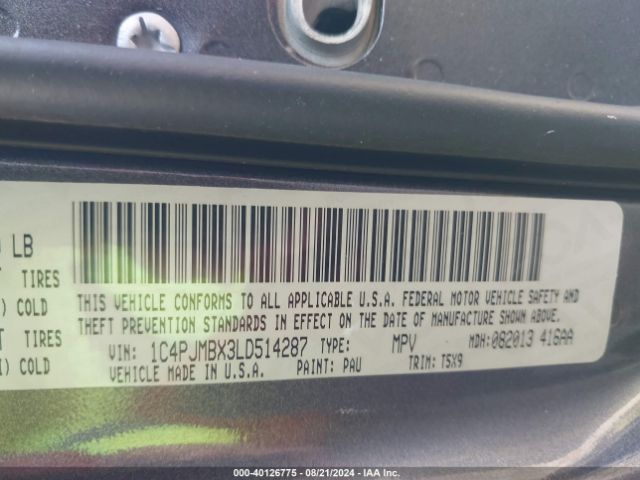 1C4PJMBX3LD514287 Jeep Cherokee Trailhawk 4x4