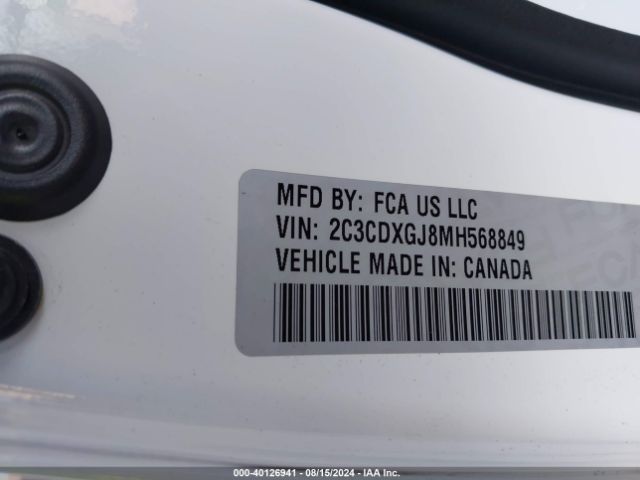 2C3CDXGJ8MH568849 Dodge Charger Scat Pack Widebody Rwd