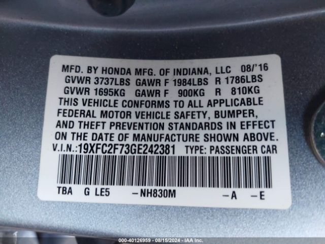 19XFC2F73GE242381 Honda CIVIC EX
