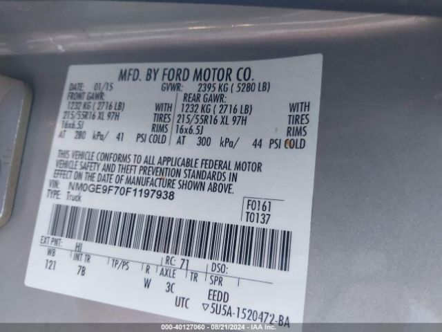 NM0GE9F70F1197938 Ford Transit Connect Xlt