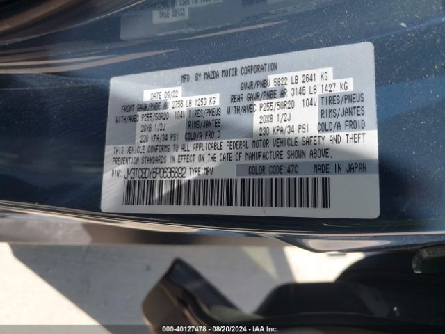 JM3TCBDY6P0636892 Mazda Cx-9 Carbon Edition