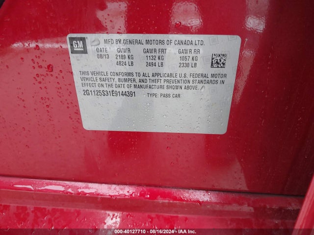 Chevrolet Impala 2lt 2014 2G1125S31E9144391 Image 9