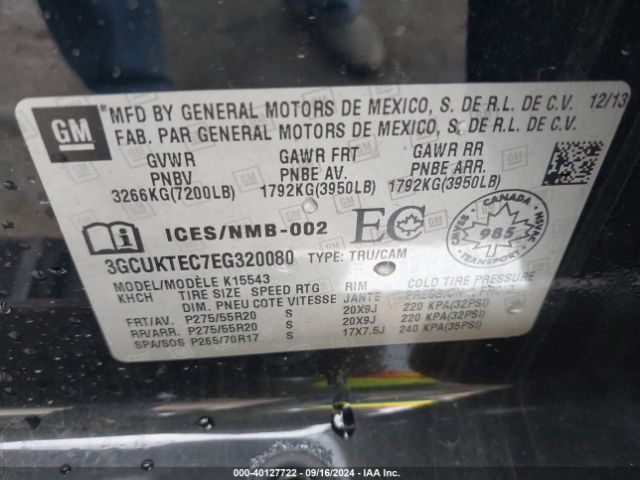 3GCUKTEC7EG320080 Chevrolet Silverado 1500 High Country