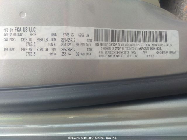 2C4RDGBG9HR563113 Dodge Grand Caravan Se