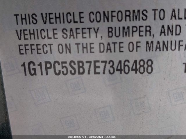 1G1PC5SB7E7346488 Chevrolet Cruze 1lt Auto