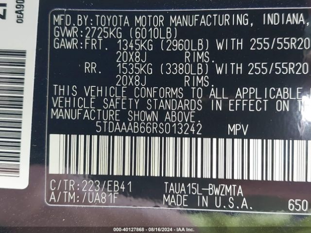 5TDAAAB66RS013242 Lexus Tx 350 Premium