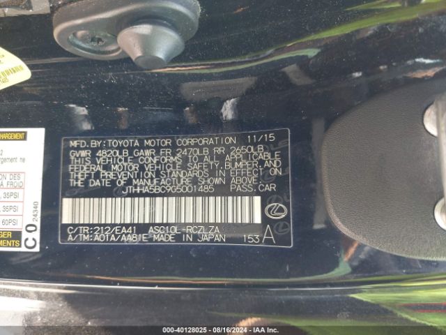 JTHHA5BC9G5001485 Lexus RC 200T