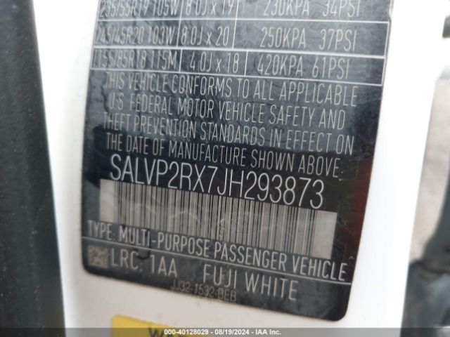 SALVP2RX7JH293873 Land Rover Range Rover Evoque Se/se Premium
