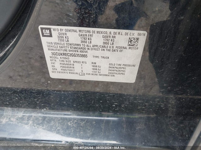 Chevrolet Silverado 1500 2lt 2016 3GCUKREC2GG353865 Image 9