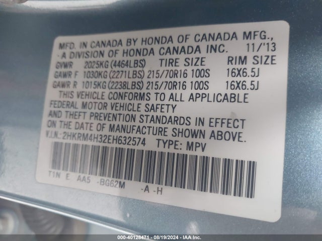 Honda CR-V LX 2014 2HKRM4H32EH632574 Image 9