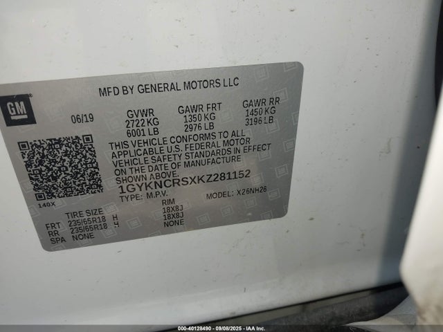 2019 CADILLAC XT5 1GYKNCRSXKZ281152 Photo 8