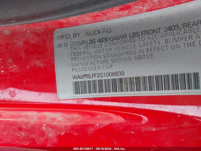 WAU78LFF2G1006839 Audi A3 2.0t Premium
