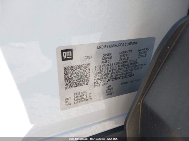 KL77LJE29RC241554 Chevrolet Trax Fwd 2rs