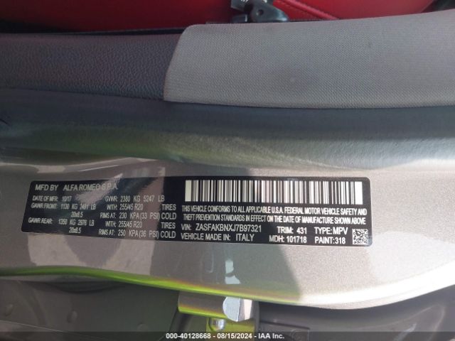 ZASFAKBNXJ7B97321 Alfa Romeo STELVIO TI