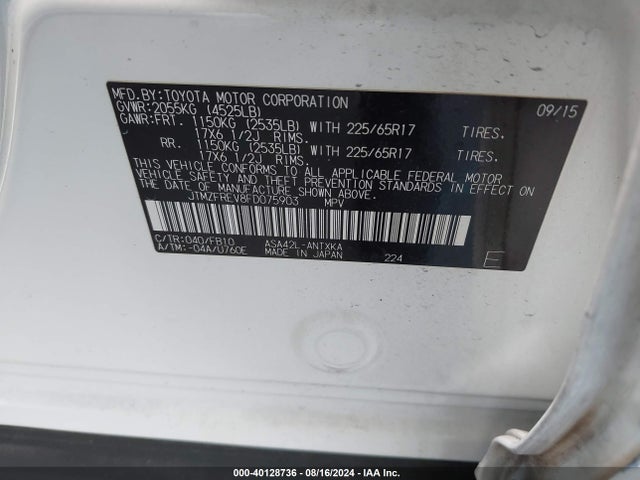 Toyota RAV4 LE 2015 JTMZFREV8FD075903 Image 9