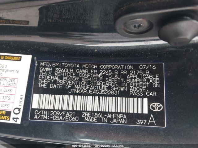 JTNKARJE4GJ522831 Scion IM
