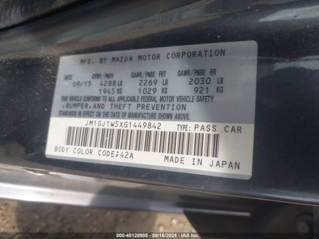 JM1GJ1W5XG1449842 Mazda Mazda6 I Grand Touring