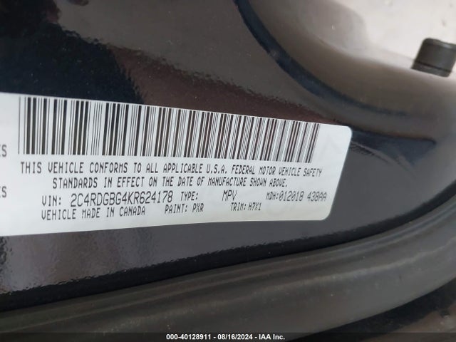 Dodge Grand Caravan Se 2019 2C4RDGBG4KR624178 Image 9