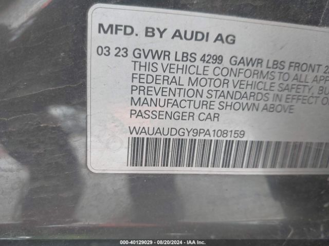 WAUAUDGY9PA108159 Audi A3 Premium 40 Tfsi Front-wheel Drive S Tronic
