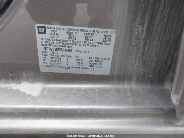 3GTU2UEC5EG332489 GMC Sierra 1500 Sle