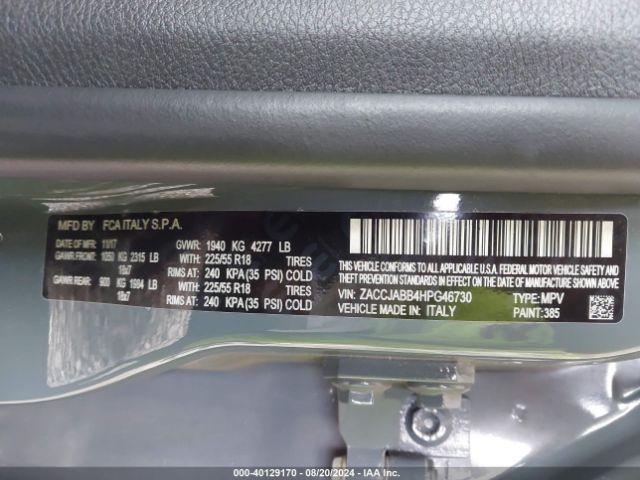 ZACCJABB4HPG46730 Jeep Renegade Altitude Fwd
