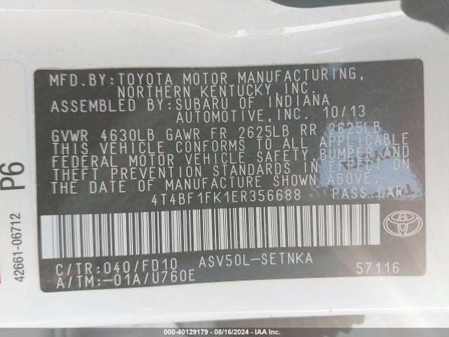 Toyota CAMRY LE 2014 4T4BF1FK1ER356688 Image 9