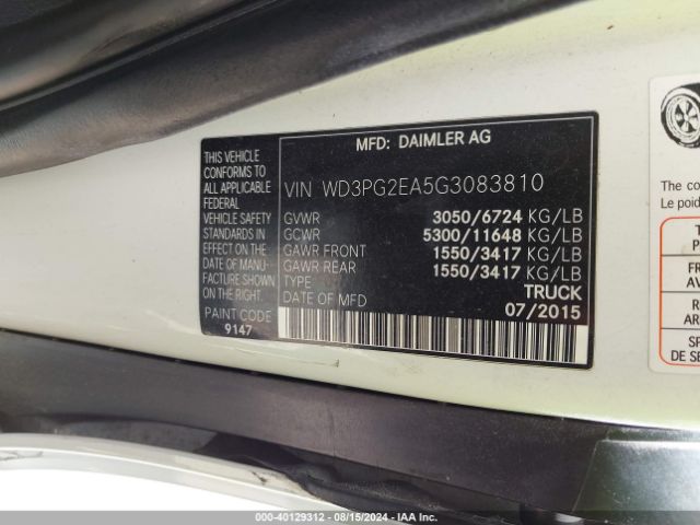 WD3PG2EA5G3083810 Mercedes-Benz Metris