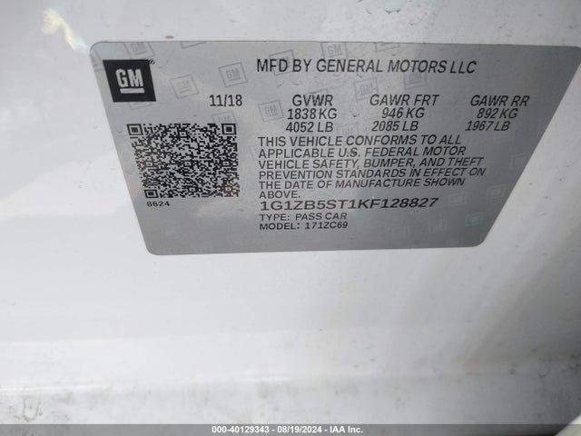 Chevrolet Malibu 1ls 2019 1G1ZB5ST1KF128827 Image 9
