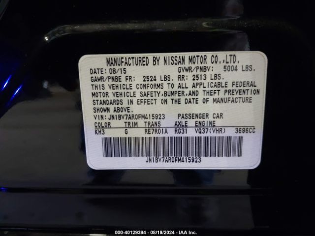 JN1BV7AR0FM415923 Infiniti Q50 SPORT