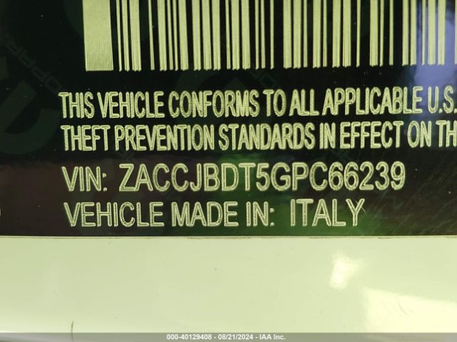 ZACCJBDT5GPC66239 Jeep Renegade Limited