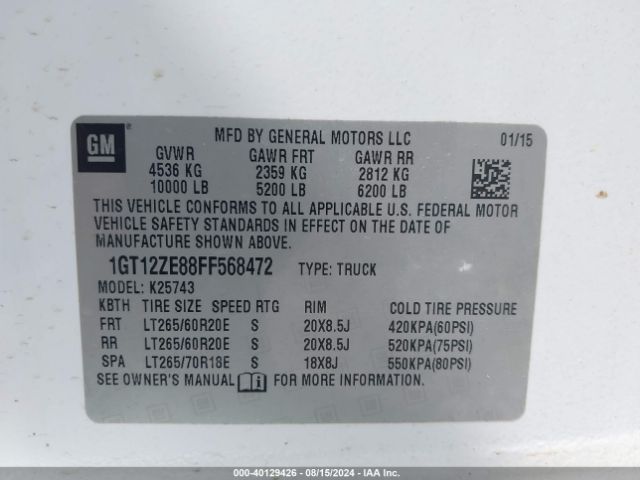 1GT12ZE88FF568472 GMC Sierra 2500hd Slt