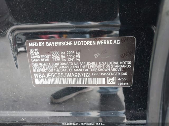 WBAJE5C55JWA96782 BMW 540I